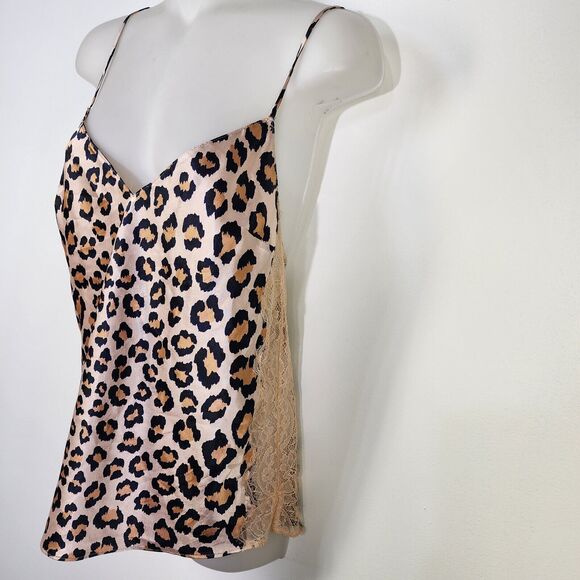Victoria's Secret Women Camisole Small Beige Cheetah Print Lace Adjustable Strap - Picture 7 of 12
